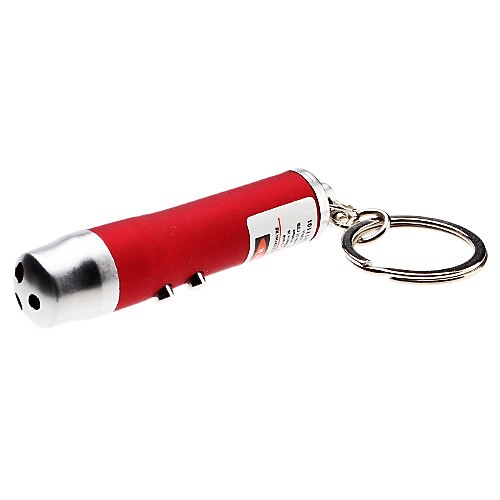 3-in-1 1-mode bílé světlo LED klíčenka baterka + červená laser (3xlr44)