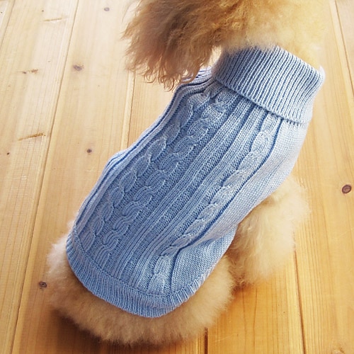 

Dog Cat Sweater Puppy Clothes Solid Colored Winter Dog Clothes Puppy Clothes Dog Outfits Light Blue Costume for Girl and Boy Dog Cotton XS S M L XL