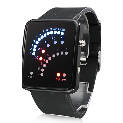 29. led silikon kapela náramkové hodinky (zcela černá)