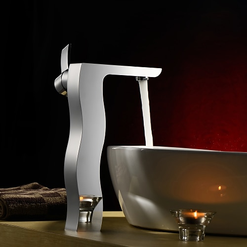 Sprinkle® by Lightinthebox - Single Handle Centerset Solid Brass Bathroom Sink Faucet(Tall)-Chrome Finish