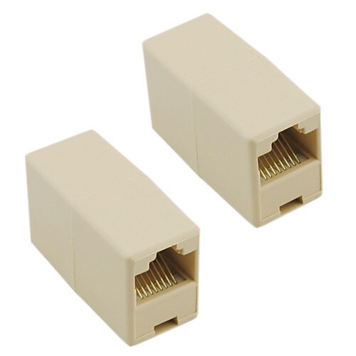 RJ45 8-Pin Female to Female Cable Extender Coupler (Pair)