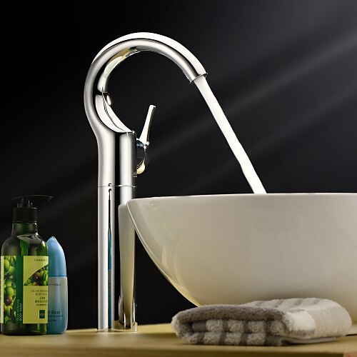 strooi ® door lightinthebox - enkel handvat centerset massief messing verchroomd badkamer wastafel kraan (hoog)
