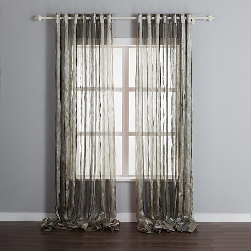 Sheer Curtains Shades Stripe Polyester Print