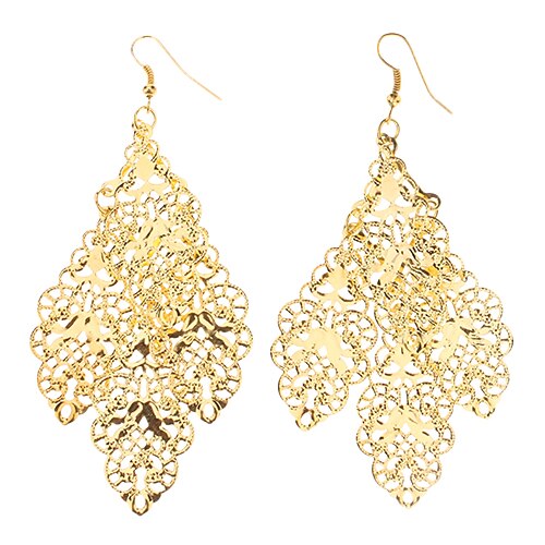 Traditional Patten Hollow Out Gold Plated Earrings