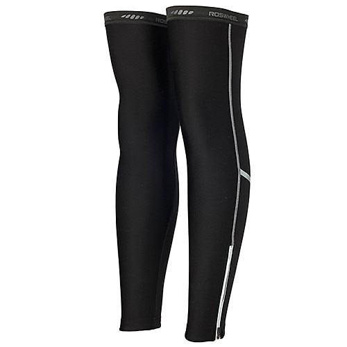 ROSWHEEL 90%Polyester+10%Spandex High Breathability Fleece Windproof Cycling Leg Warmers(Black)45651