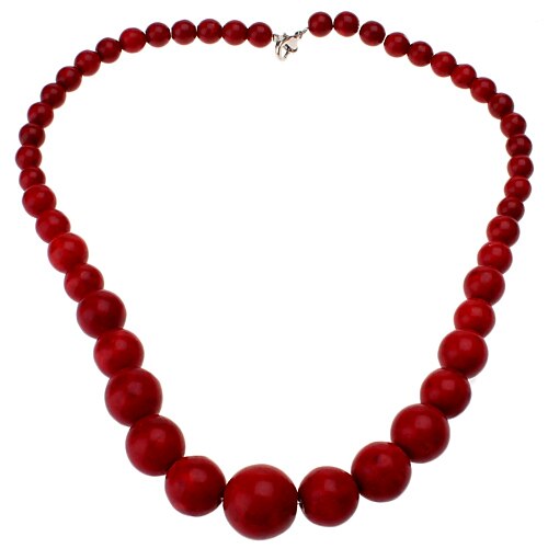 Tower-shaped Red Turquoise Necklace