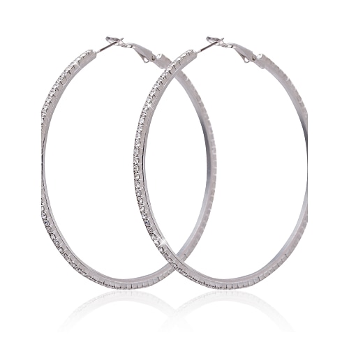 Women's White Hoop Earrings Earrings Jewelry Silver For