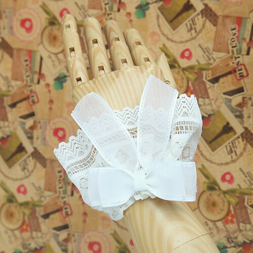 Princess Women's Classic Lolita Dress Lolita Accessories White Solid Colored Bowknot Lace Lace Organza Lolita Accessories