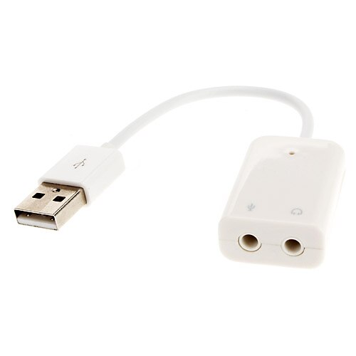 USB ל 3.5 מ"מ קריסטל כחול כרטיס קול (0.1m) באיכות גבוהה, עמיד