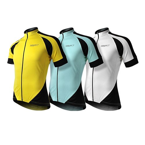 SPAKCT Men's Cycling Tops Short Sleeve Bike Breathable / Waterproof Zipper / Front Zipper / Wearable Yellow / White / BlueM / L / XL /