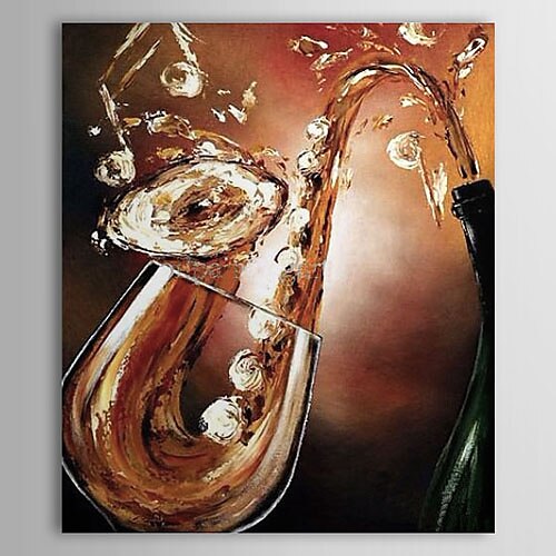 Hang-geschilderd olieverfschilderij Handgeschilderde - Abstract Klassiek Inclusief Inner Frame / Uitgerekt canvas