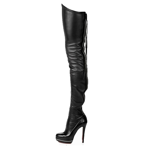 Women's Spring Fall Winter Fashion Boots Leatherette Dress Stiletto Heel Black