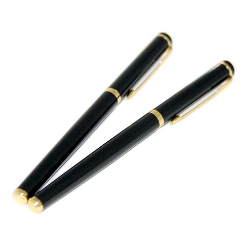 тончайшая золотая кромка перьевая ручка (черный)