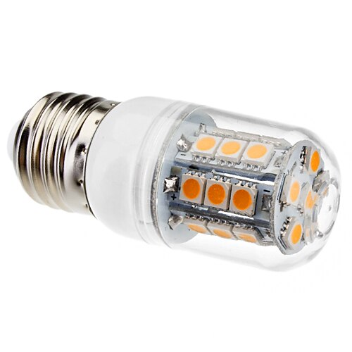 3 W LED kukorica izzók 450-550 lm E26 / E27 T 27 LED gyöngyök SMD 5050 Meleg fehér 220-240 V / # / CE