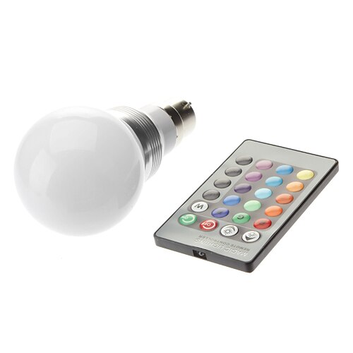 3 W LED-globlampor 1600-1700 lm B22 LED-pärlor Högeffekts-LED Fjärrstyrd 220-240 V 85-265 V