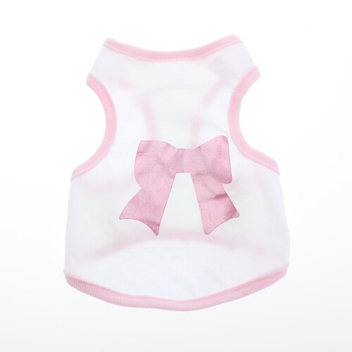 

Dog Shirt / T-Shirt Puppy Clothes Bowknot Dog Clothes Puppy Clothes Dog Outfits Breathable Pink Costume for Girl and Boy Dog Cotton XS S M L