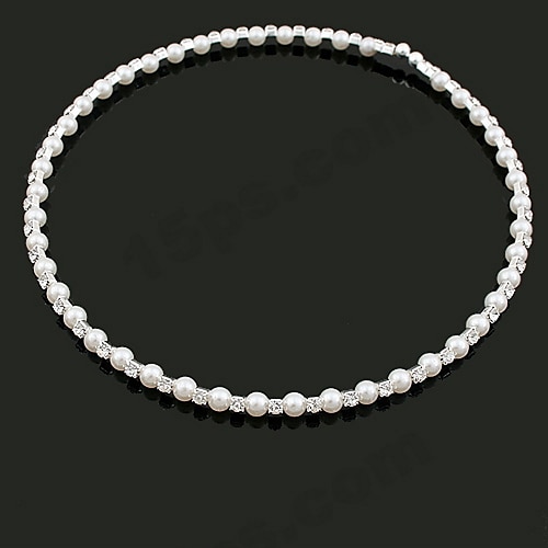Lega di lusso con strass collana di perle (diametro di 14cm)