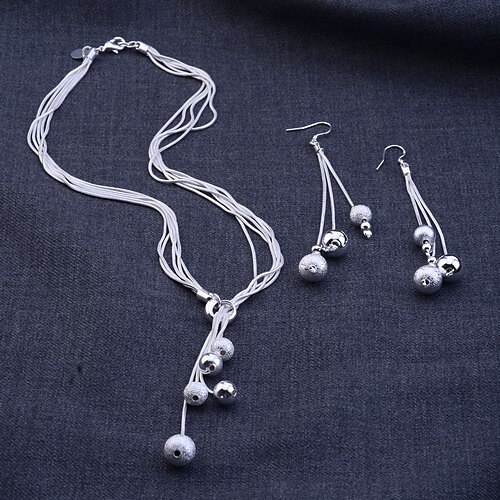 Pentru femei Seturi de bijuterii Coliere cu Pandativ Cercei Șarpe femei De Bază de Mireasă Plastic Argintiu cercei Bijuterii Alb Pentru Petrecere Zi de Naștere Logodnă Cadou