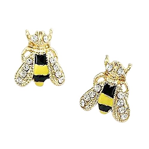 Femme Diamant synthétique Piercing d'oreille Boucles d'oreille Clou Animal dames Luxe Mode Le style mignon Strass Plaqué or Imitation de diamant Des boucles d'oreilles Bijoux Jaune Pour