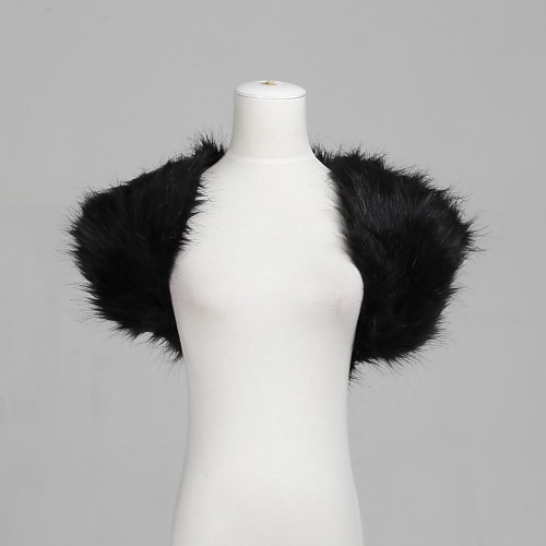 

Short Sleeve Shrugs Feather / Fur Party Evening Wedding Wraps / Fur Wraps With Smooth / Fur
