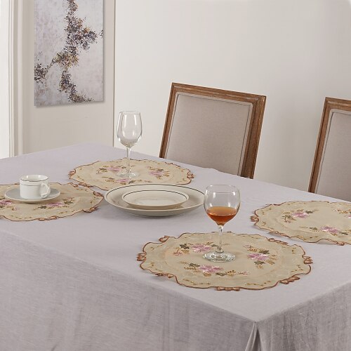 Lin Rectangulaire Sets de table Fleur Décorations de table