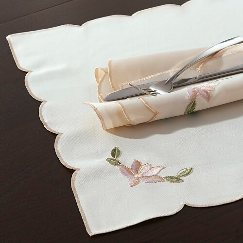 Contemporary Polyester Square Napkin Floral Table Decorations