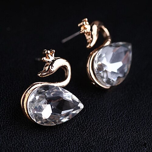 Women's Stud Earrings Crystal Birthstones Synthetic Gemstones Imitation Diamond Alloy Swan Animal Jewelry Daily