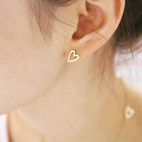 Stud Earrings For Women's Party Casual Daily Alloy Heart Gold Silver / Valentine