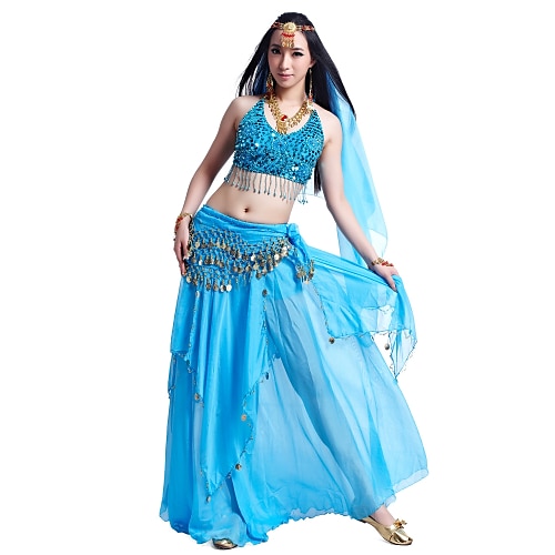 

Belly Dance Coin Beading Sequin Women's Chiffon / Performance