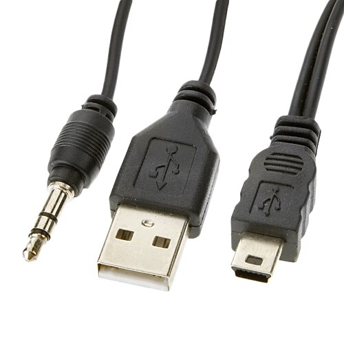 USB 2.0 & 3.5mm αρσενικό σε Mini USB 2.0 αρσενικό Data & καλώδιο φόρτισης (0,3 M)
