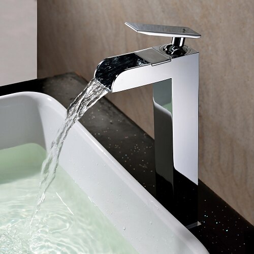 1279 Sprinkle® Sink Faucets - Countertop Chrome Waterfall / Centerset One Hole