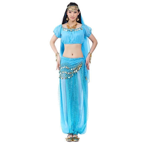 

Belly Dance Coin Beading Women's Natural Chiffon / Performance