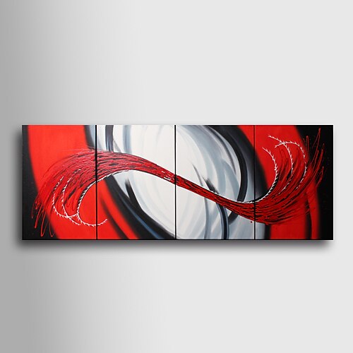 Oil Painting Hand Painted - Abstract Canvas Four Panels