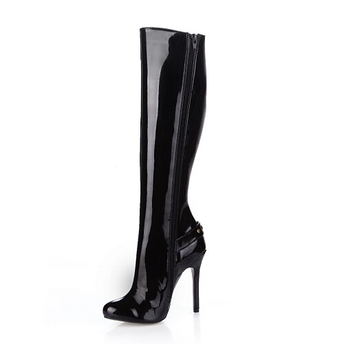 Women's Fall / Winter Fashion Boots Patent Leather Dress Stiletto Heel Black