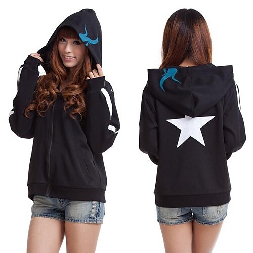 Inspirado por Vocaloid Black Rock Shooter Vídeo Jogo Fantasias de Cosplay Hoodies cosplay Estampado Manga Longa Casaco