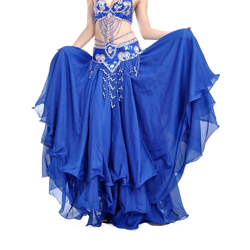 

Belly Dance Skirt Draping Tier Women's Training Natural Chiffon / Ballroom