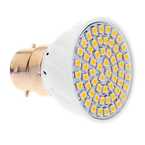 5W B22 LED Spotlight 60 SMD 3528 420 lm Warm White AC 220-240 V