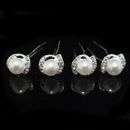 Imitation Pearl / Rhinestone / Alloy Headwear / Hair Pin with Floral 1pc Wedding / Special Occasion Headpiece