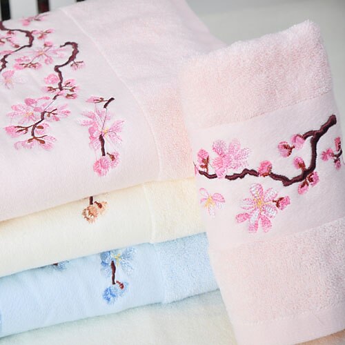 Hand Towel,100% Cotton Wintersweet Print 34CM x 76CM-3 Colours Available