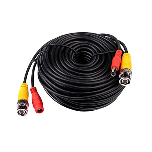 20 meter (eller 66 fot) BNC video og makt 12V DC integrert kabel