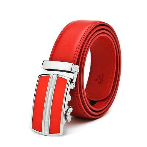 

Men's Belt Leather Red Designer Belts Solid Colored