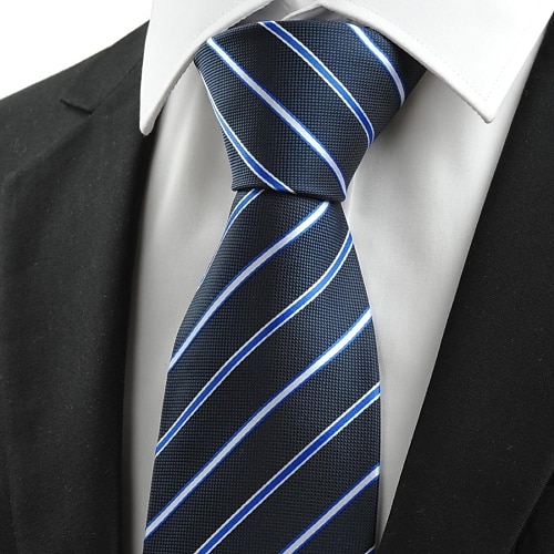 New Stripe Blå Jacquard Men 'Tie Suit slipset for partiet Holiday Gift