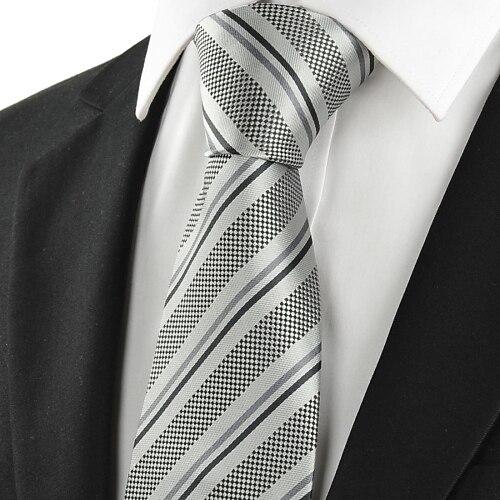 الكلاسيكية ربطة عنق مخططة الجديدة الرجال الرمادية لحضور حفل زفاف حزب عطلة هدية
