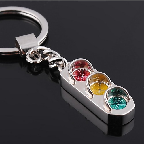 Personalized Engraved Gift Traffic Light Style Keychain