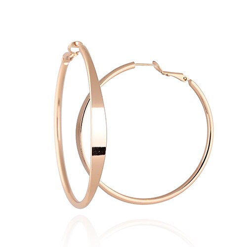 Simple Style Big Cercle Motif de Minmin femmes en or 18 carats Boucles d'oreilles