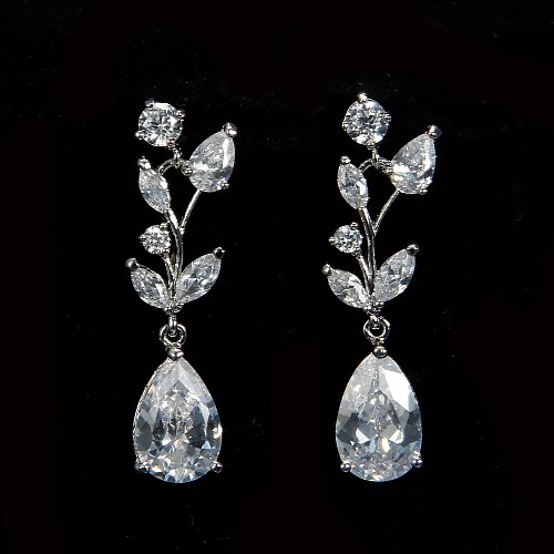 Femme Clair Zircon Boucle d'Oreille Pendantes Classique Des boucles d'oreilles Bijoux Pour Soirée