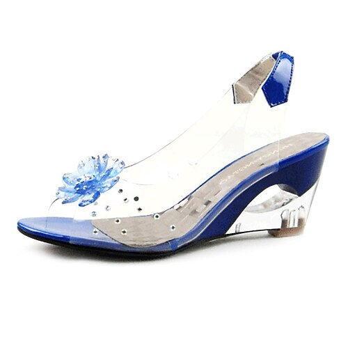 Women's Shoes Sling Back Clear & Patent Leather Wedge Sandals More Colors Available