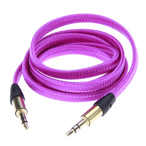 Noodle Style Weave Line Audio Jack Connection Cable(Purple 1.01m)