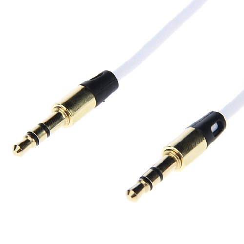 3,5 mm-es aranyozott audio Jack csatlakozó kábel (1.0m White)