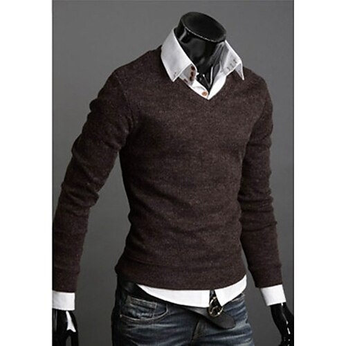 Men's Korean V-Neck Slim Sweater